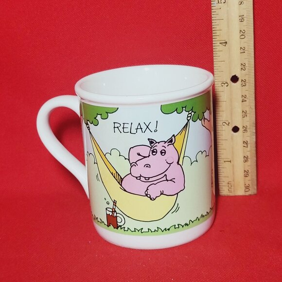Hallmark Sit Back Relax Hippo Mug and Coaster Mug Mates Japan - Picture 7 of 13